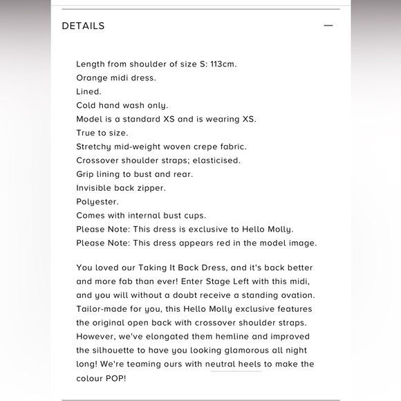 Hello Molly - Enter Stage Left - Orange/Red - XL/US 10/AU 14 - Picture 3 of 5